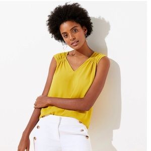 LOFT mustard yellow blouse.